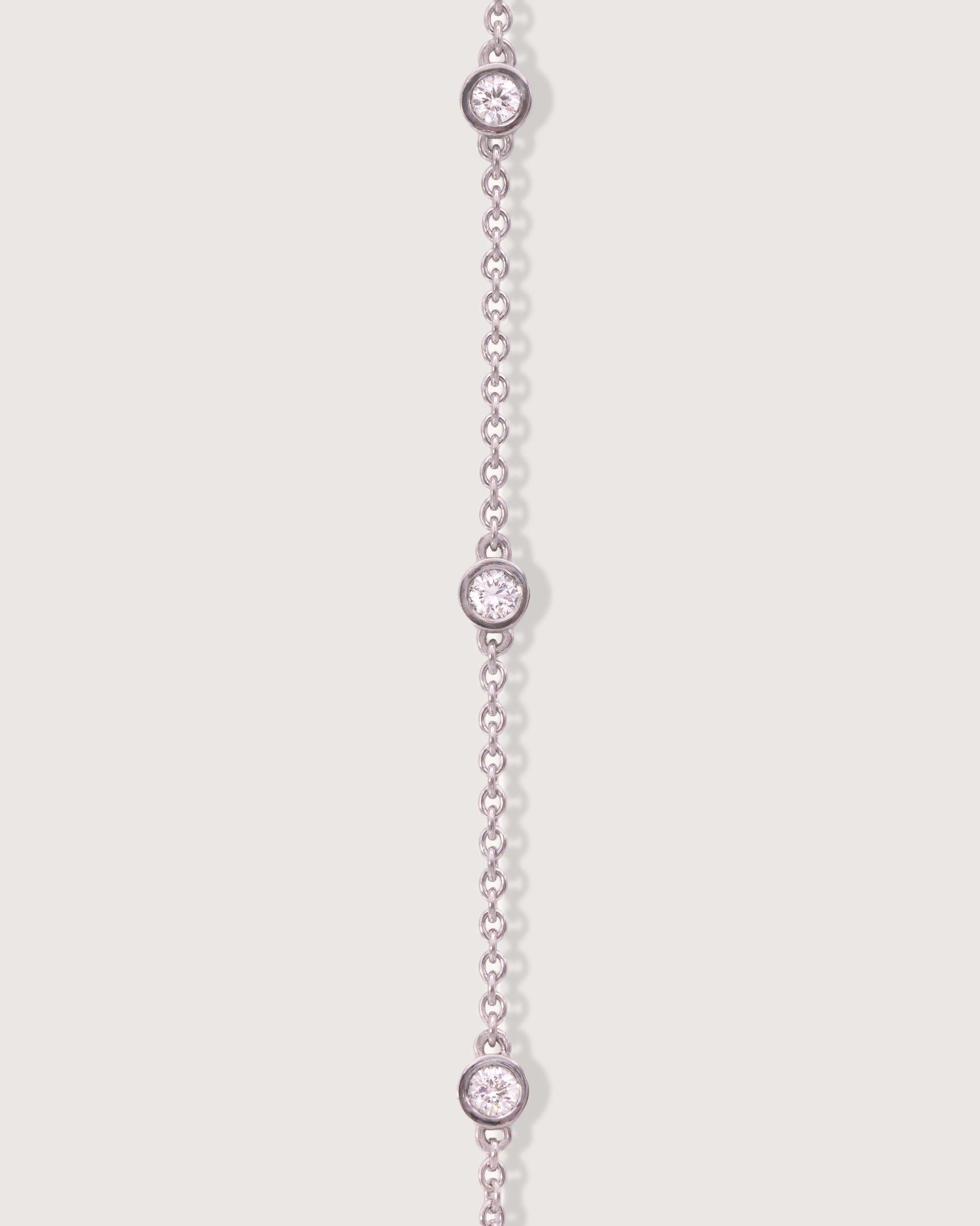 The Bezel Diamond Station Bracelet White Gold