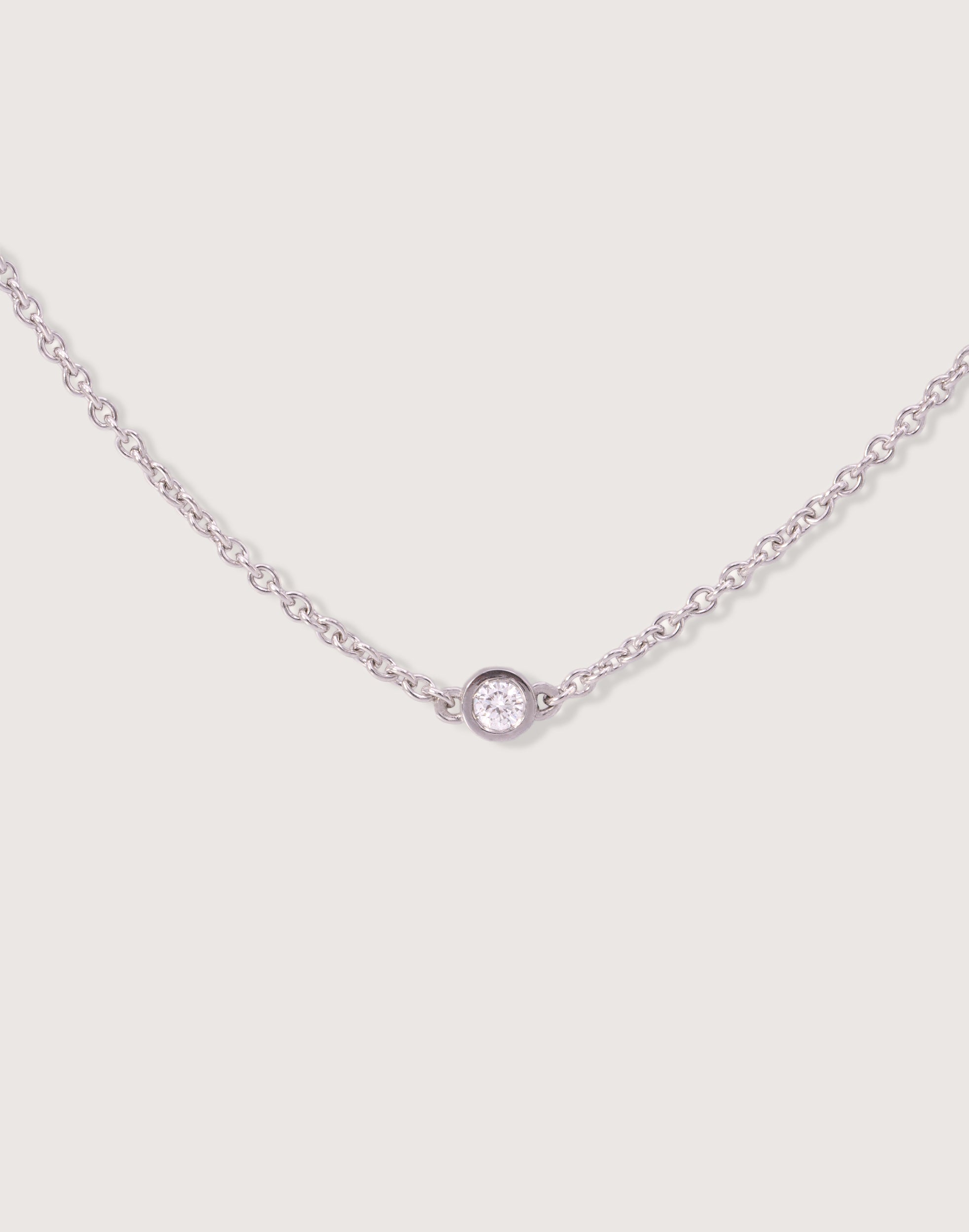 The Bezel Diamond Necklace White Gold