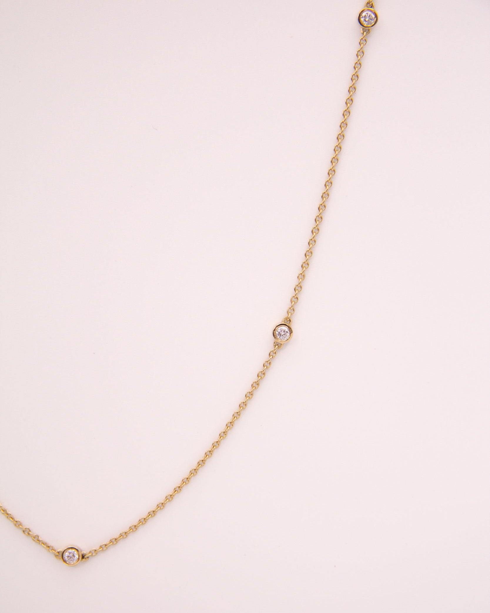 The Bezel Diamond Station Necklace Gold