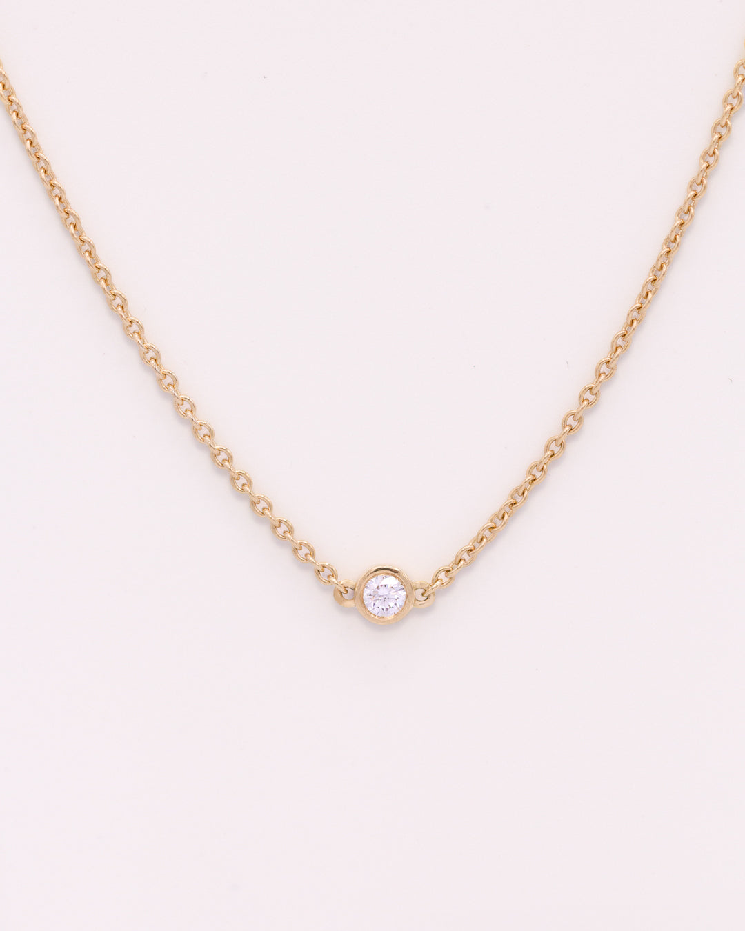 The Bezel Diamond Necklace Gold