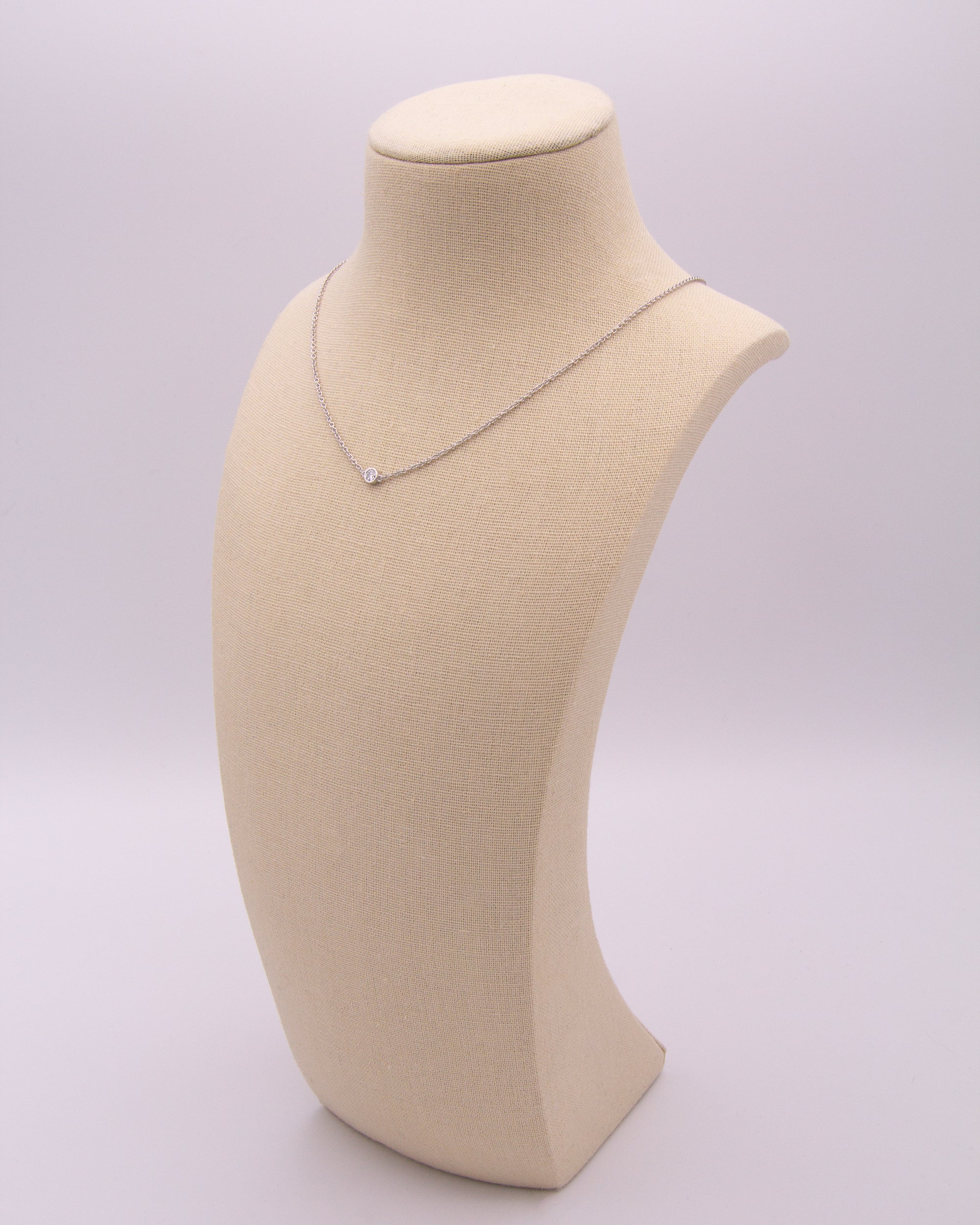 The Bezel Diamond Necklace White Gold