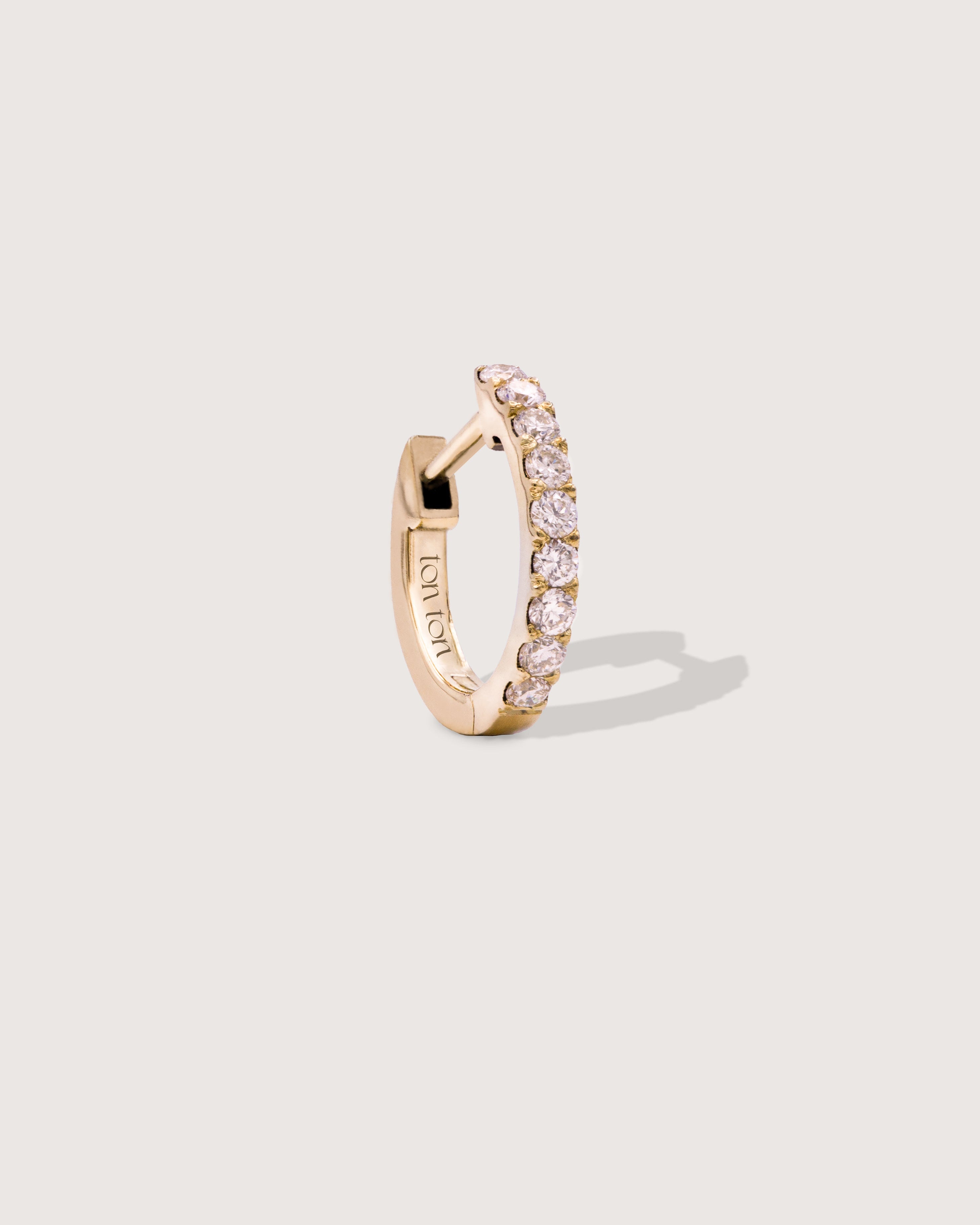The Petite Diamond Hoop Gold