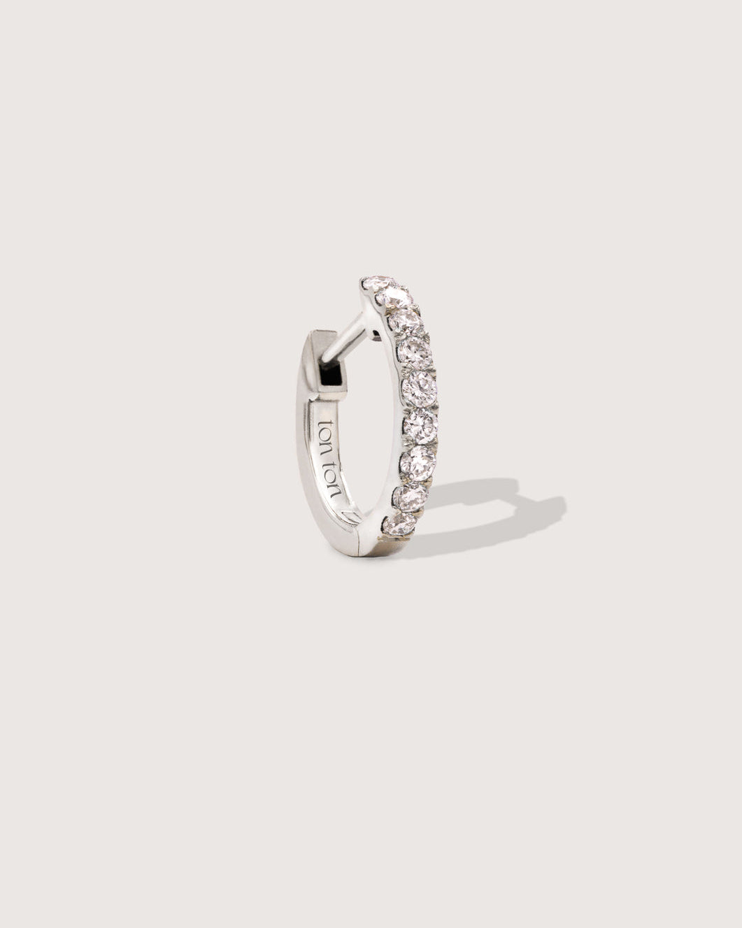 The Petite Diamond Hoop White Gold