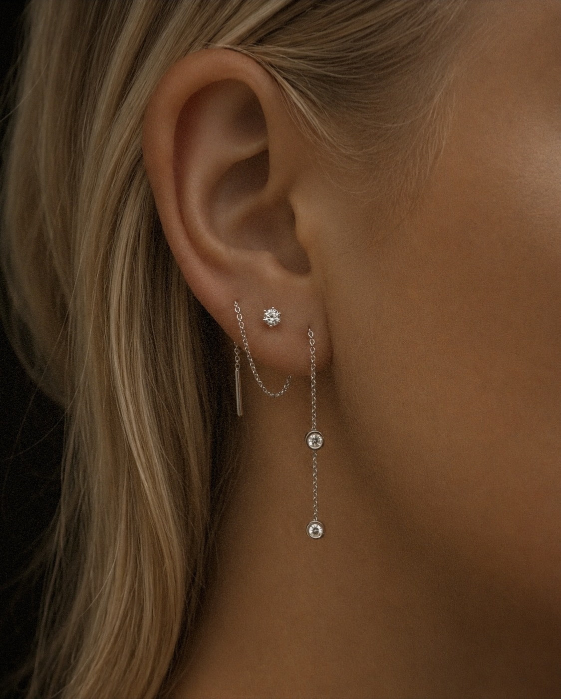 The Diamond Threader Earring White Gold
