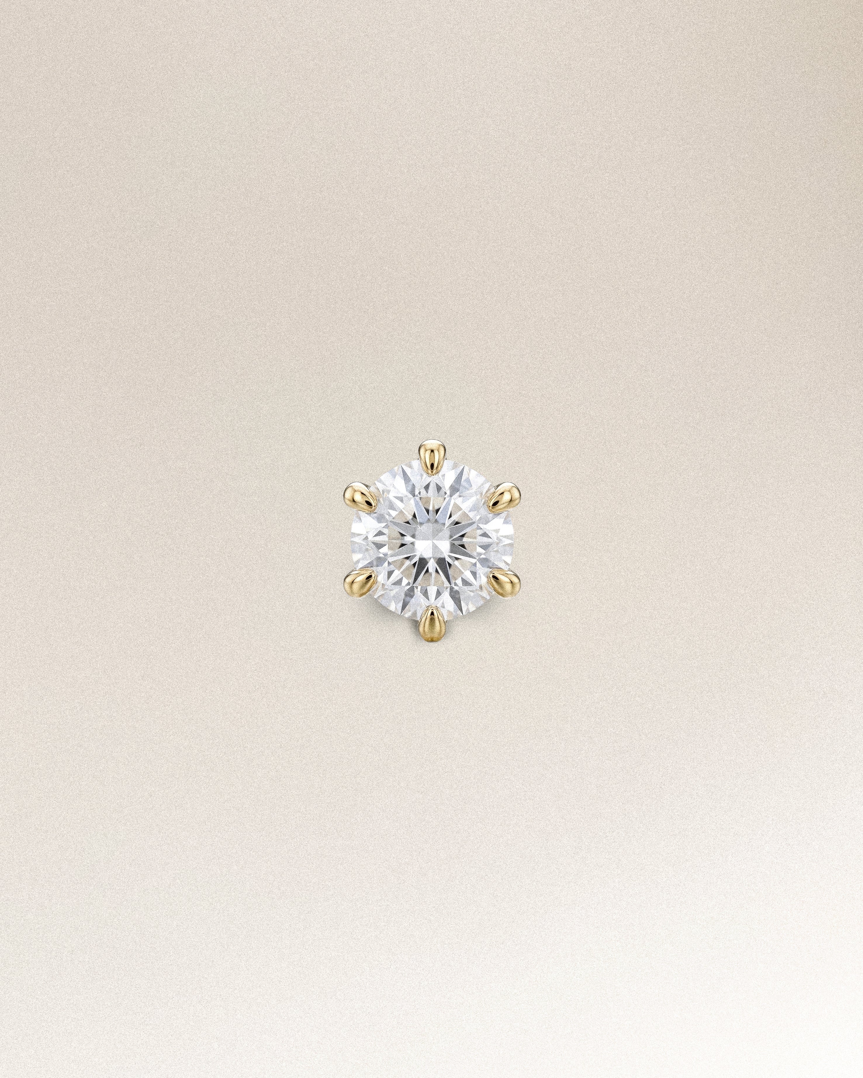 The Petite Solitaire Diamond Stud Gold