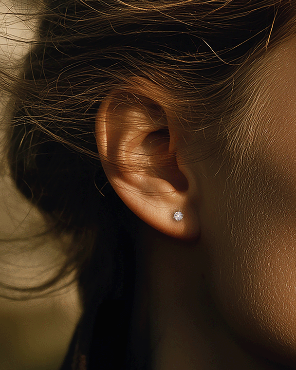 The Solitaire Diamond Stud White Gold