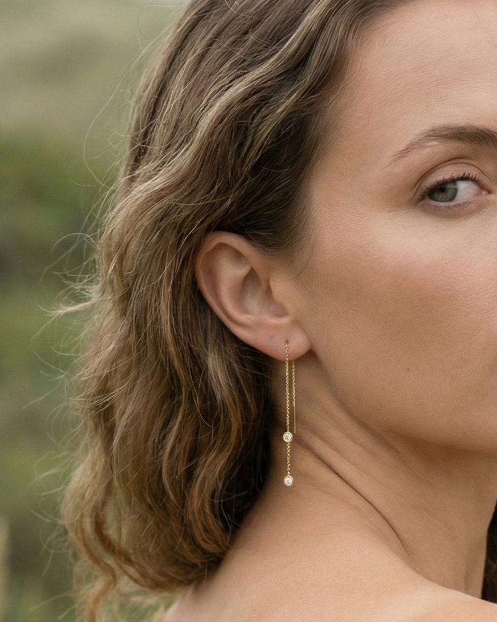 The Diamond Threader Earring Gold