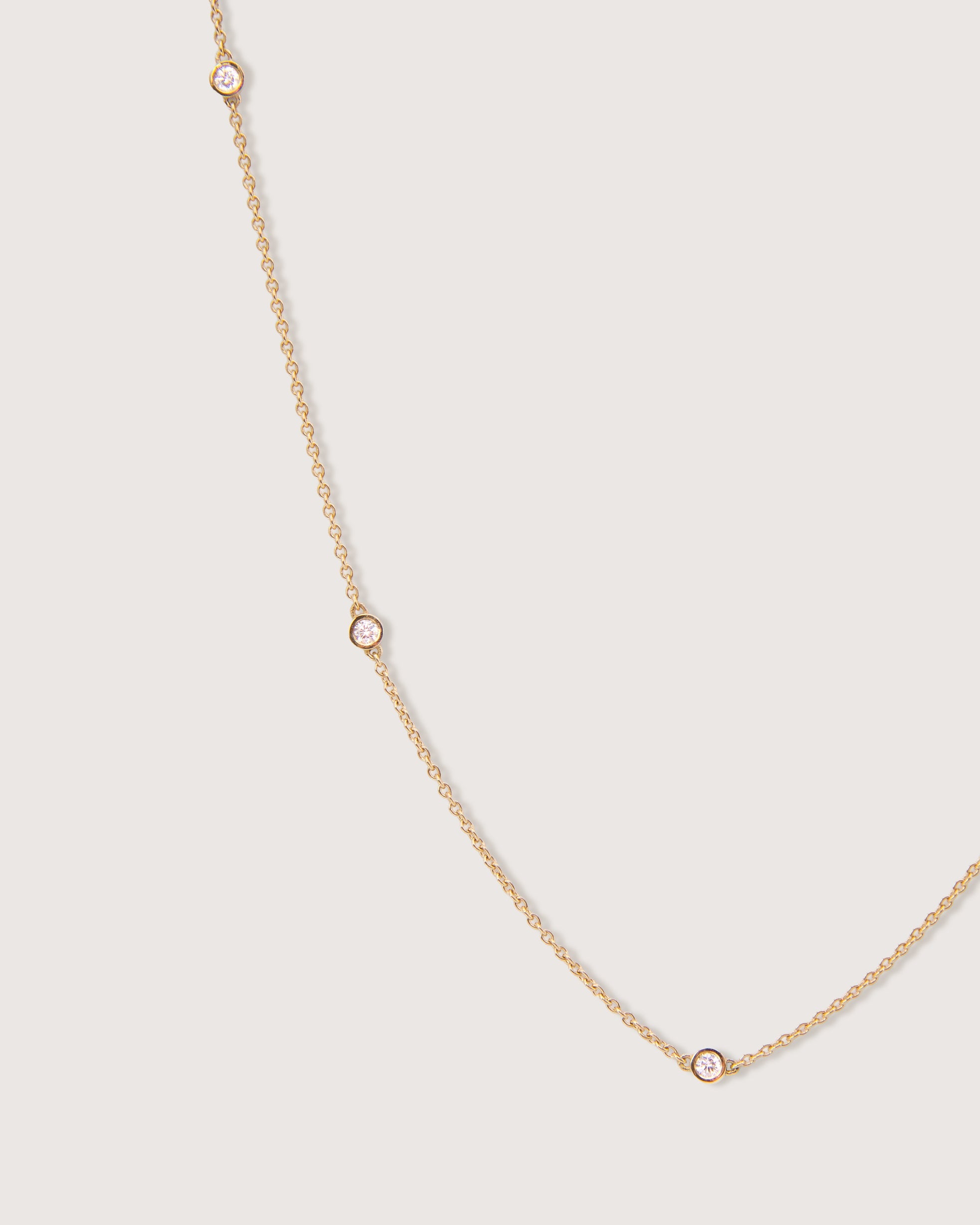 The Bezel Diamond Station Necklace Gold