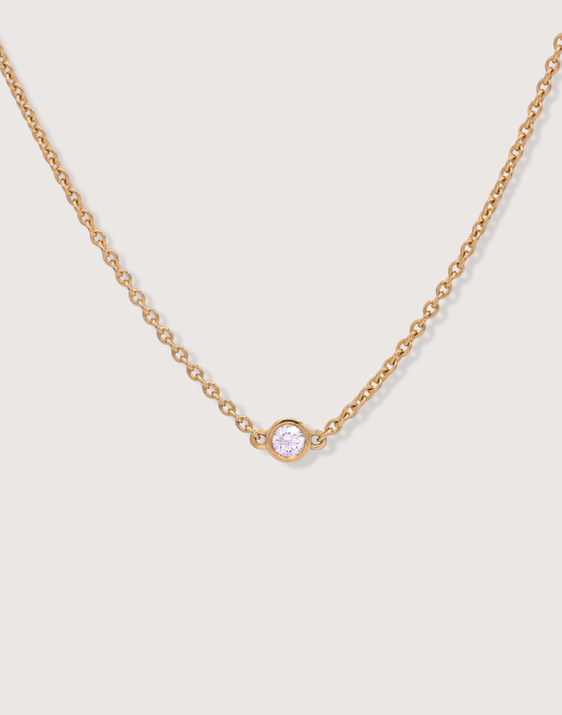 The Bezel Diamond Necklace Gold