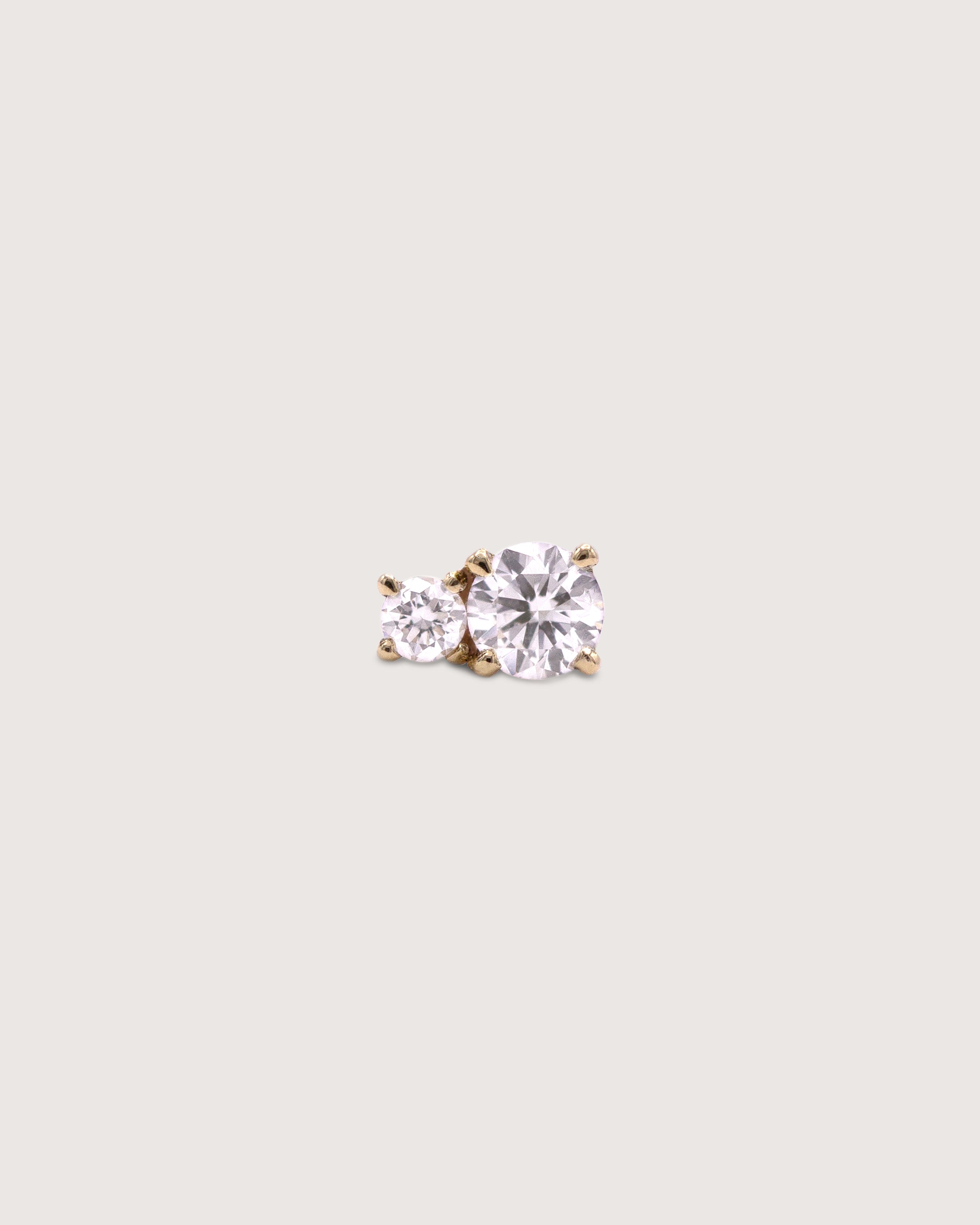 The Diamond Duo Stud Gold