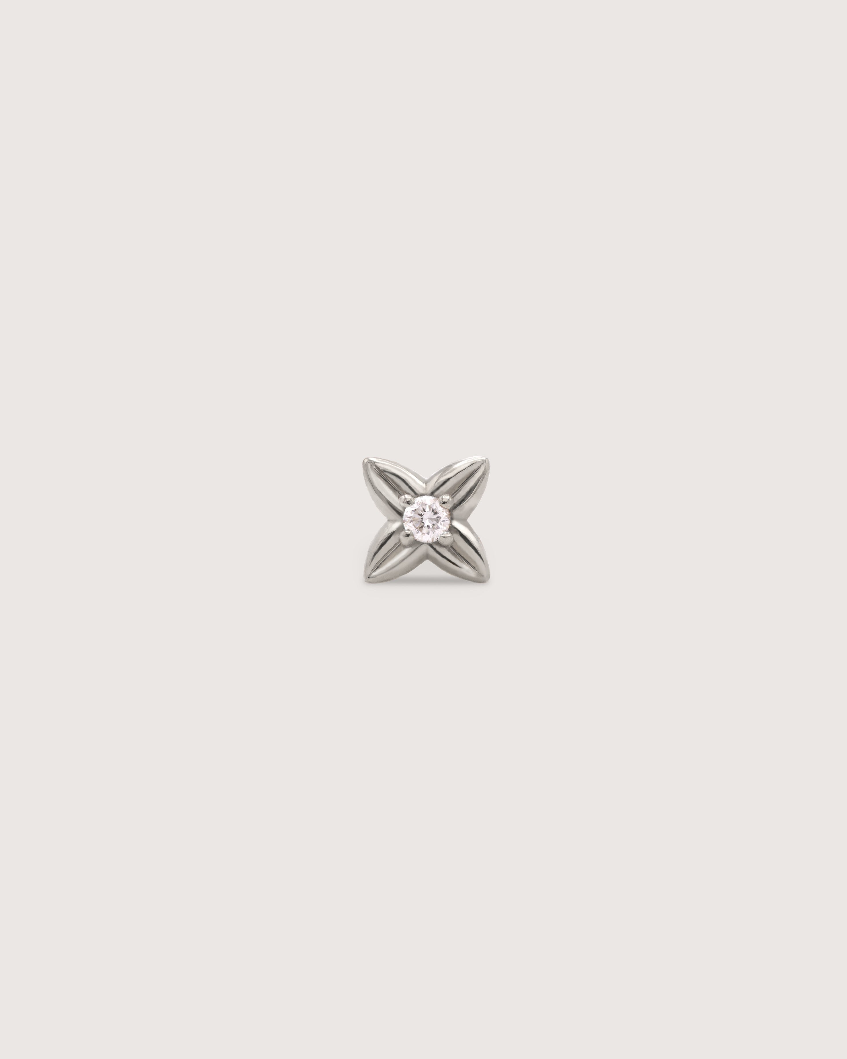 The Petite Flora Stud White Gold