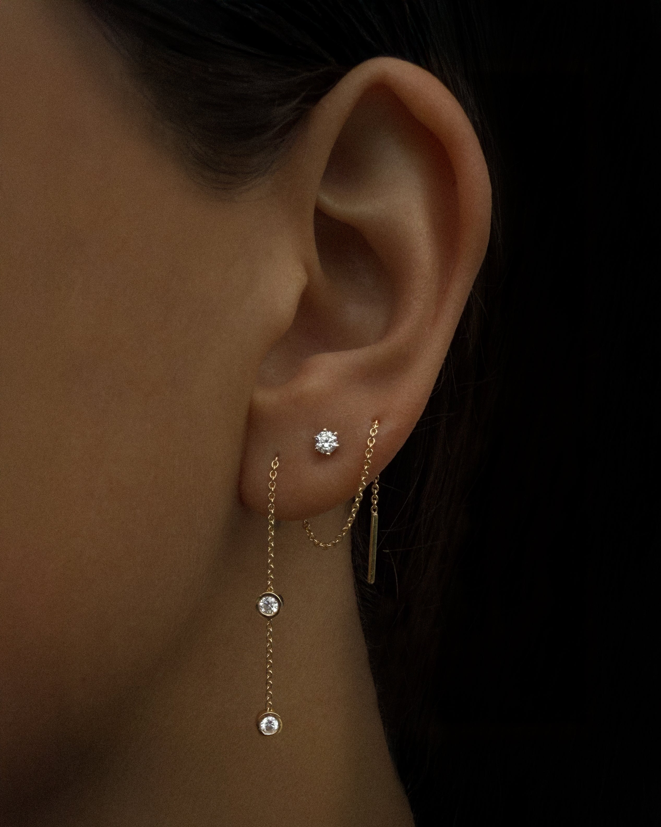 The Diamond Threader Earring White Gold