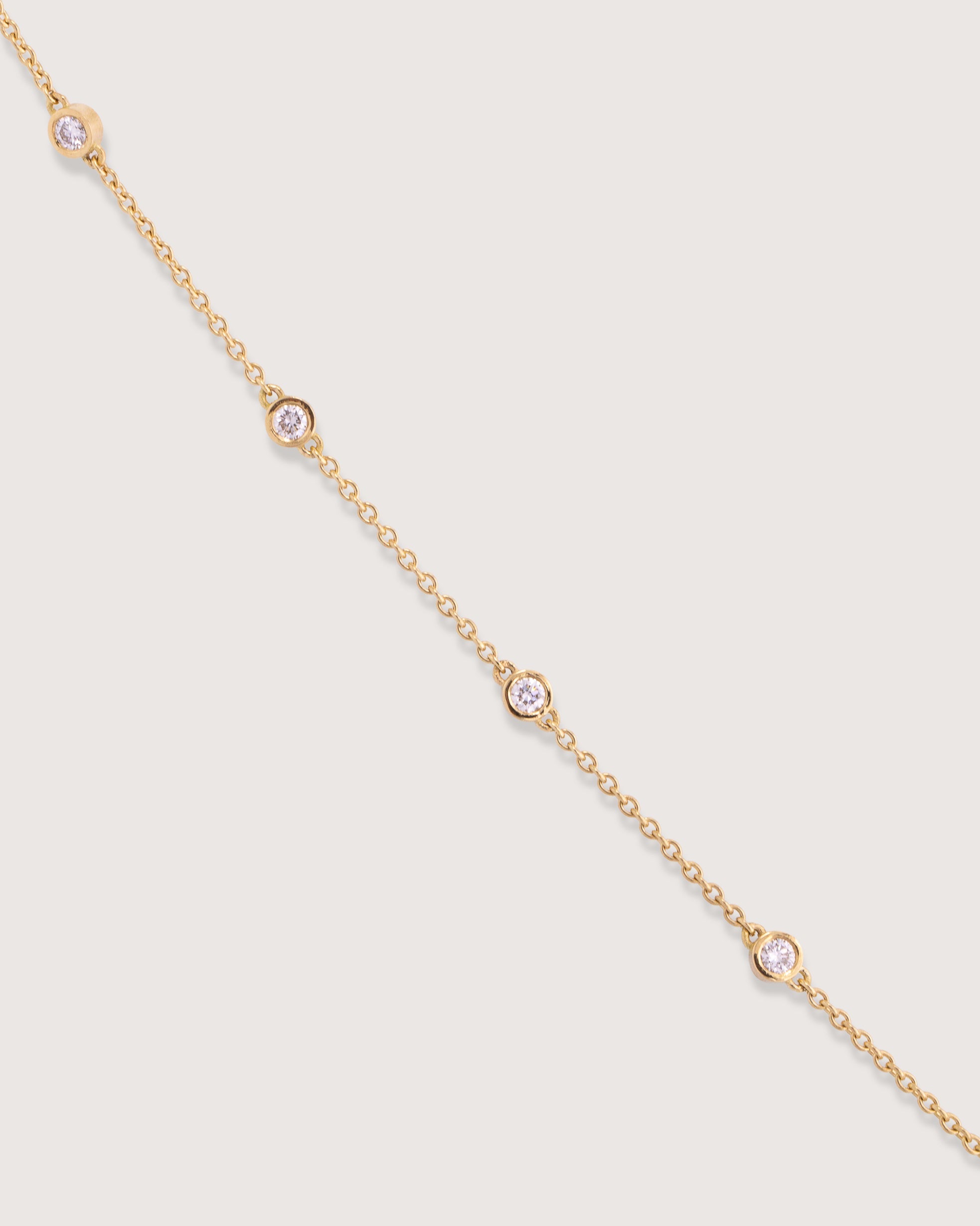 The Bezel Diamond Station Bracelet Gold
